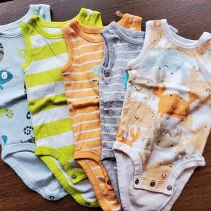 Lot of 5 onesie tank 100% cotton